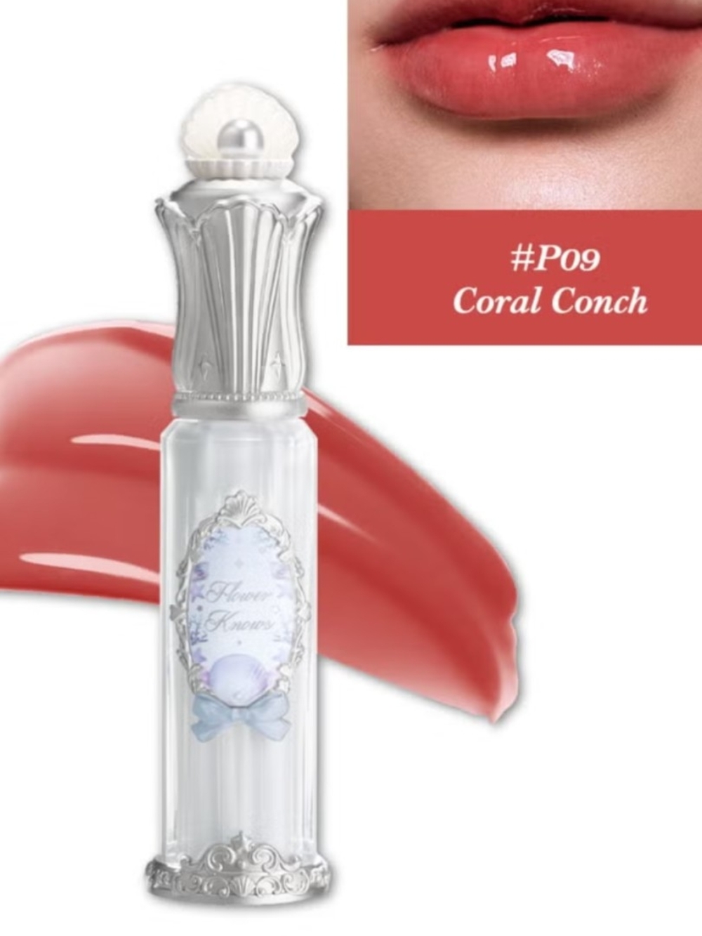 Flower Knows Shell's Jewel Collection Lip Glaze Coral Conch New In Box